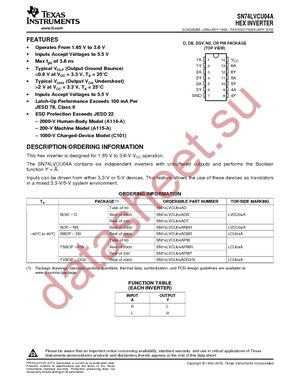 SN74LVCU04ADBR datasheet  